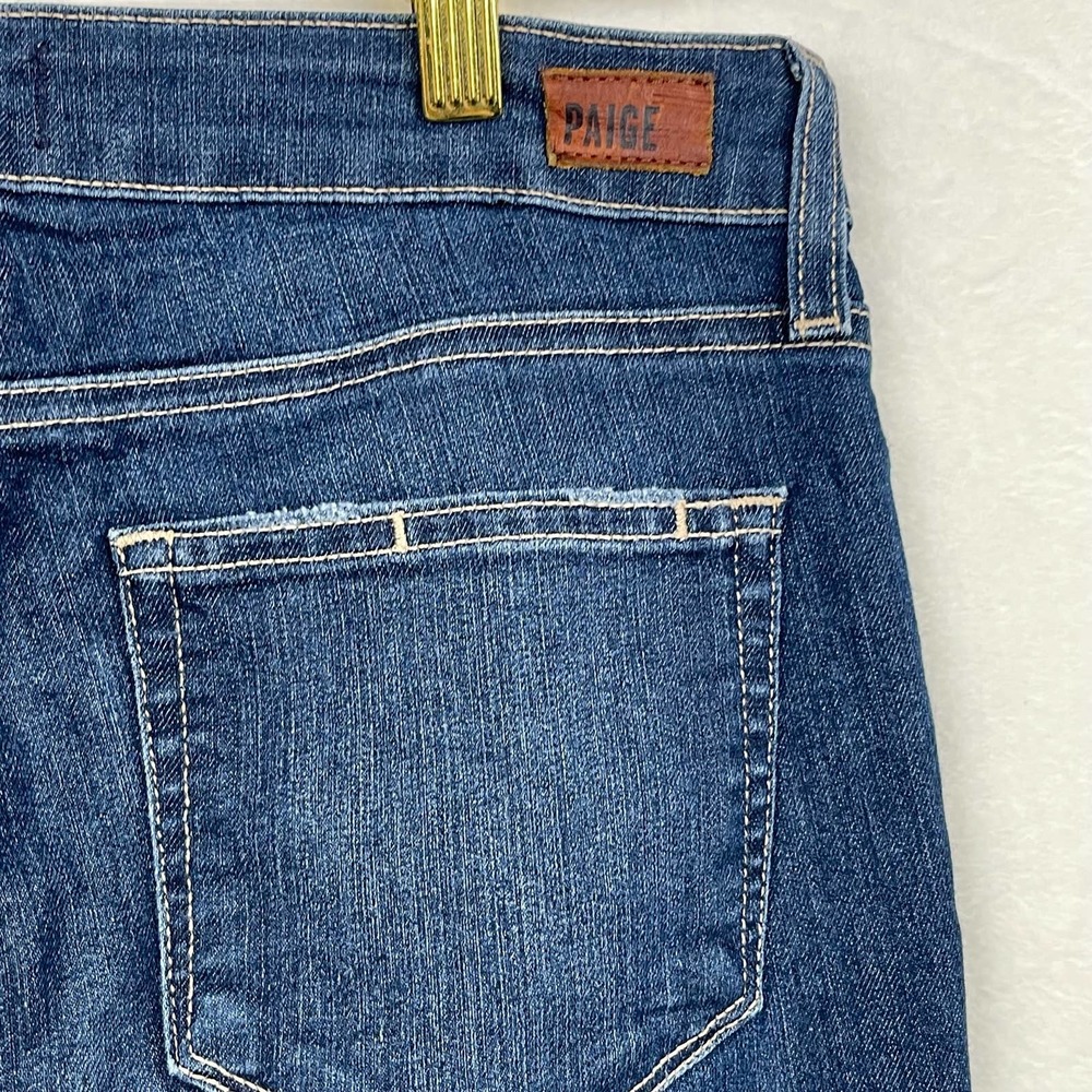 PAIGE Jeans Women's Size 27 (4) Kylie Crop Cuffed Distressed Stretch Denim - Picture 5 of 10
